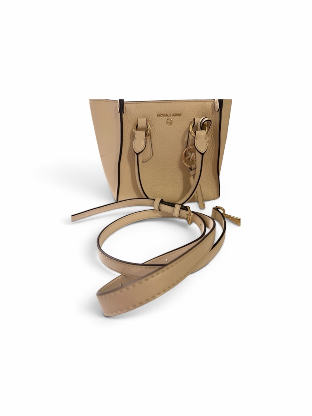 Michael Kors Tan Pebble Leather Crossbody Bag with Gold Hardware